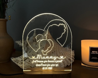 Perfect Gift for Mom - Customized Mother's Day Gift - Night Light for Mom - Mother's Day Gift Ideas - LED 3D Acrylic Bedroom Night Light