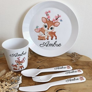 Unbreakable tableware for children personalized with first name