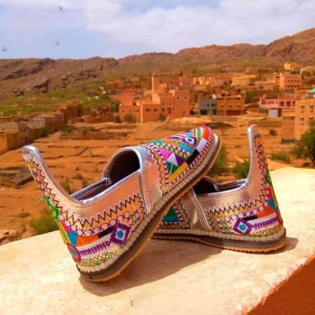 Babuchas bereberes para mujer, hechas a mano: auténticas