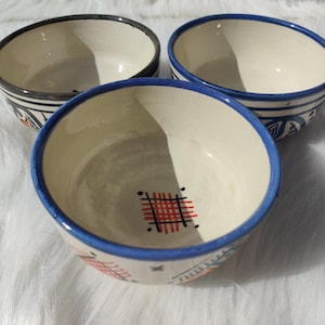 Set di ciotole in ceramica marocchina fatte a mano – Confezione da 3 pezzi unici