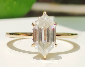 Dutch Marquise Moissanite Engagement Ring, 14K Gold Art Deco Hidden Halo