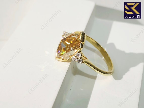 Champagne Color Dutch Marquise Moissanite Ring,14K Gold Engagement Ring Set, Bridal Set Ring  Anniversary gift, Ring For Women, Vintage Ring