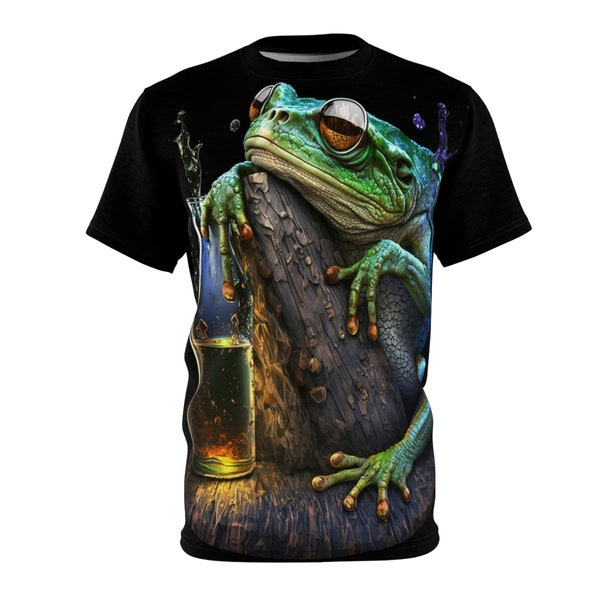 All Over Print, Tattoo Style, Graphic Tee, Dark Clothing, Metal Fashion, Cool Clothes, Grunge, Unique TShirt, Edgy Shirt, Drunk Frog