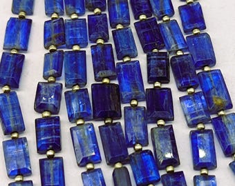 Piedra preciosa rectangular de cianita azul natural AAA, tira de 13 pulgadas, tamaño de 5-20 mm