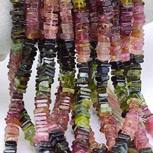 Top Quality Tourmaline 5x4 MM Size Beads Multi Tourmaline Chips Shape Beads Gemstone Wholesale Beads for Jewelry Making Neckless Gemstone