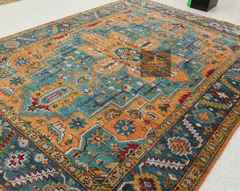 Hand knotted Persian Rug 8x10 Persian Wool Rug For Livingroom Bedroom Exquisite Rug Large Area Rug Abstract Rug Custom Rug Contemporary Rug.
