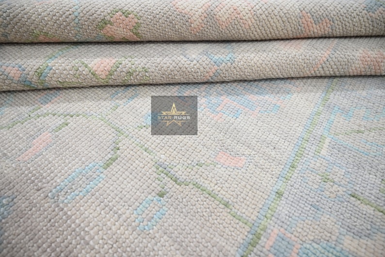 Turkish Abstract Rugs Handmade Oushak Wool,abstract Grey Design, NZ Wool Area Rug, Origin ...