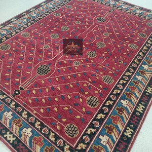 Hand Knotted Wool Persian Rug: 9x12 Rose Pink Vintage Area Rug