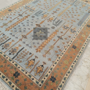 Blue Vintage Rug Turkish 9x12 Muted Turkish Rug Sky Blue Modern Oushak Rug 8x10 Oushak Rug Neutral Blue Oriental Small Rug Contemporary Rug