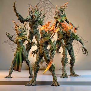 Gruppe von Dryaden-Waldgeistern für Tabletop-Miniaturenspiele – The Beholder Miniatures
