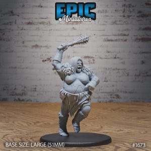 Miniatura fantástica de ogro femenino atacante para juegos de rol - Epic Miniatures