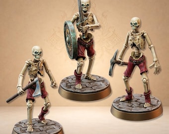 Ragged skeleton warriors with weapons - Dungeon Dog