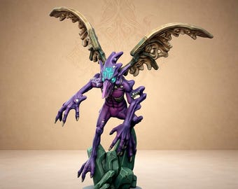 Corrupted Winged Demon Rune-Based Fantasy Creature Figurine - Dungeon Dog