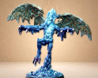 Winged Ice Elemental Fantasy RPG Creature Unpainted Resin - Dungeon Dog