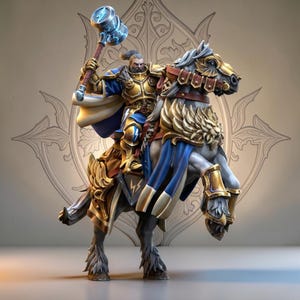 Chevalier paladin monté marteau héroïque fantasy cavalier - The Beholder Miniatures