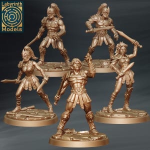 Gladiatorenfiguren, Fantasy-Arenakämpfer für Rollenspiele und Tabletop-Spiele, Labyrinth Models
