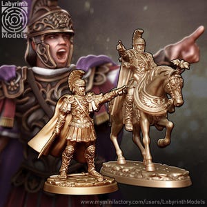 Miniaturen von Imperial Command Fantasy Legionary Officers für Rollenspiele und Tabletop-Spiele von Labyrinth Models