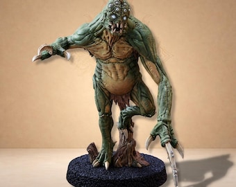 Green mutant monster with giant claws, fantasy battle creature - Dungeon Dog