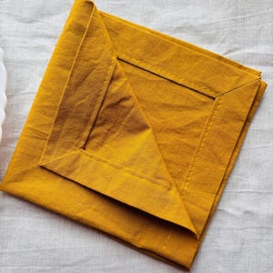 Mustard Yellow Cotton Dinner Napkins: Reusable Wedding Table Decor