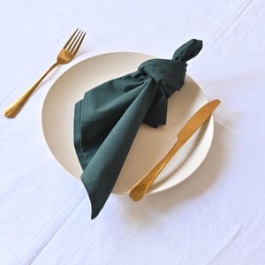 100 Pack Napkin, Bulk Cotton Napkin, Washed Forest Green Cotton Napkin, Dinner Napkin, Cotton Tea Napkin, Cloth Napkins, Bulk Wedding Napkin