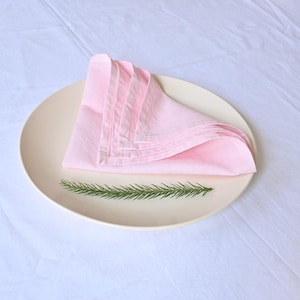 Blush Pink Cotton Napkins Table Cotton, Stonewashed Cloth Napkins Washable Napkins Wedding Cotton Napkins Washed Napkins, Dinner Napkins Set
