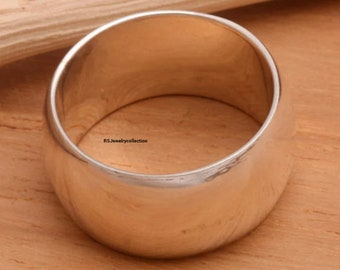 Sterling Silber Ring, einfache Ring, Minimal Ring, gemusterte Ring, Breitband Ring, Unisex Ring Daumen Ring, Knuckle Ring Ringe, handgemachte Ring