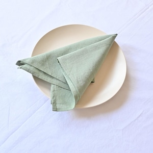 100 Pack Sage Green Cotton Napkins: Stonewashed Wedding Party Napkins