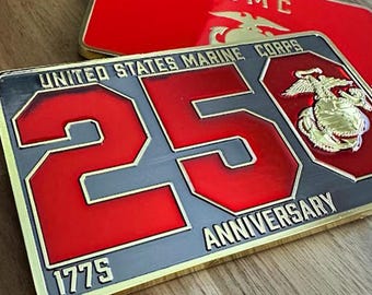 Moneda conmemorativa del 250 aniversario del Cuerpo de Marines de EE. UU. / Bandera del campo de entrenamiento