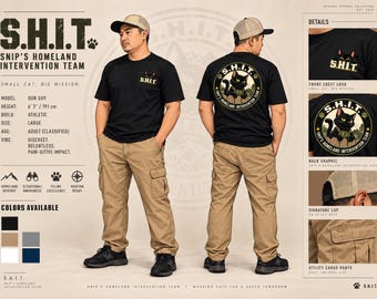 S.H.I.T. — Snip’s Homeland Intervention Team Shirt | Funny Cat Shirt | Charity Fundraiser Tee