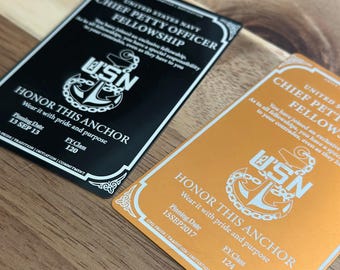 Tarjeta de beca de jefe de la Marina de los EE. UU. y paquete de regalo de bienvenida