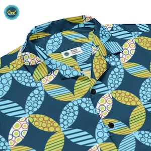 Unisex Recycled Polyester Hawaiian Shirt: Short Sleeve Beach Shirt