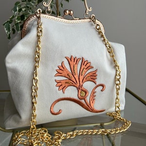 Handcrafted Shoulder Bag, Designer Evenings Bag, Embroidered Clutch Bag