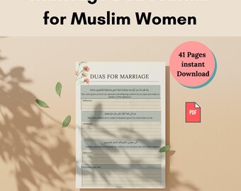 Diario e pianificatore di Dua matrimoniali per donne musulmane in cerca di matrimonio / Dua giornaliero / Diario digitale islamico