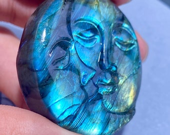 Natural Labradorite Handmade Carvings, Crystal Carvings, Healing Crystal Gifts, Home Decoration, Nice Gifts For Mom.