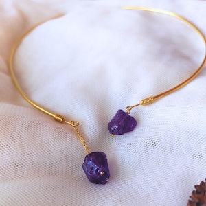 Open Collar Necklace, Cuff Choker Necklace, Collars for Women, Adjustable 14k Gold Plated Wire Choker Collar, Gift for Her, Collar Jewellery