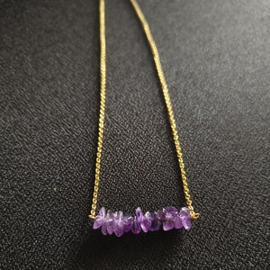 Amethyst Necklace for Women| February Birthstone Jewelry| Lightweight Comfortable Gold Plated Layering Friendly| Perfect Gift for Her