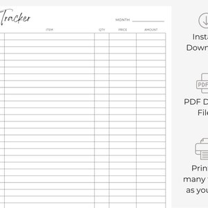 Sales Tracker | Printable | Instant Digital Download | Minimalist - Etsy