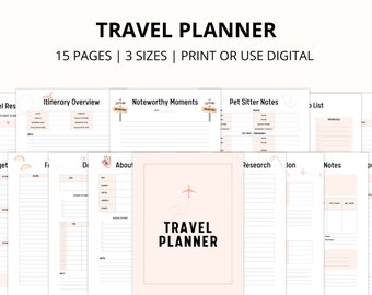 Digital Travel Planner, Printable Travel Planner, GoodNotes Travel Planner, Travel Itinerary Template, iPad Vacation Planner, Packing List