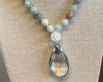 108 hand knotted Amazonite bead MALA
