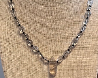 Clear Crystal Quartz Nugget Necklace