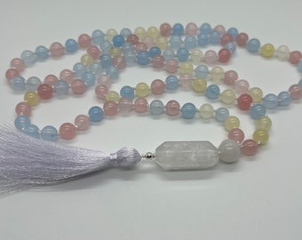108 bead Morganite Mala Necklace