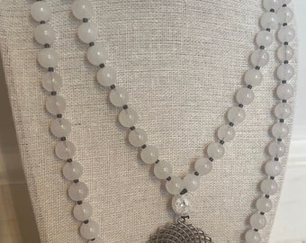 108 Bead White Jade MALA