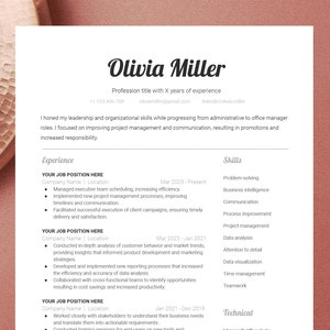 2023 Digital Resume Template For Google Docs, Word & Pages | ATS Friendly Resume | Simple | Clean | Sleek | Professional | Executive Resume