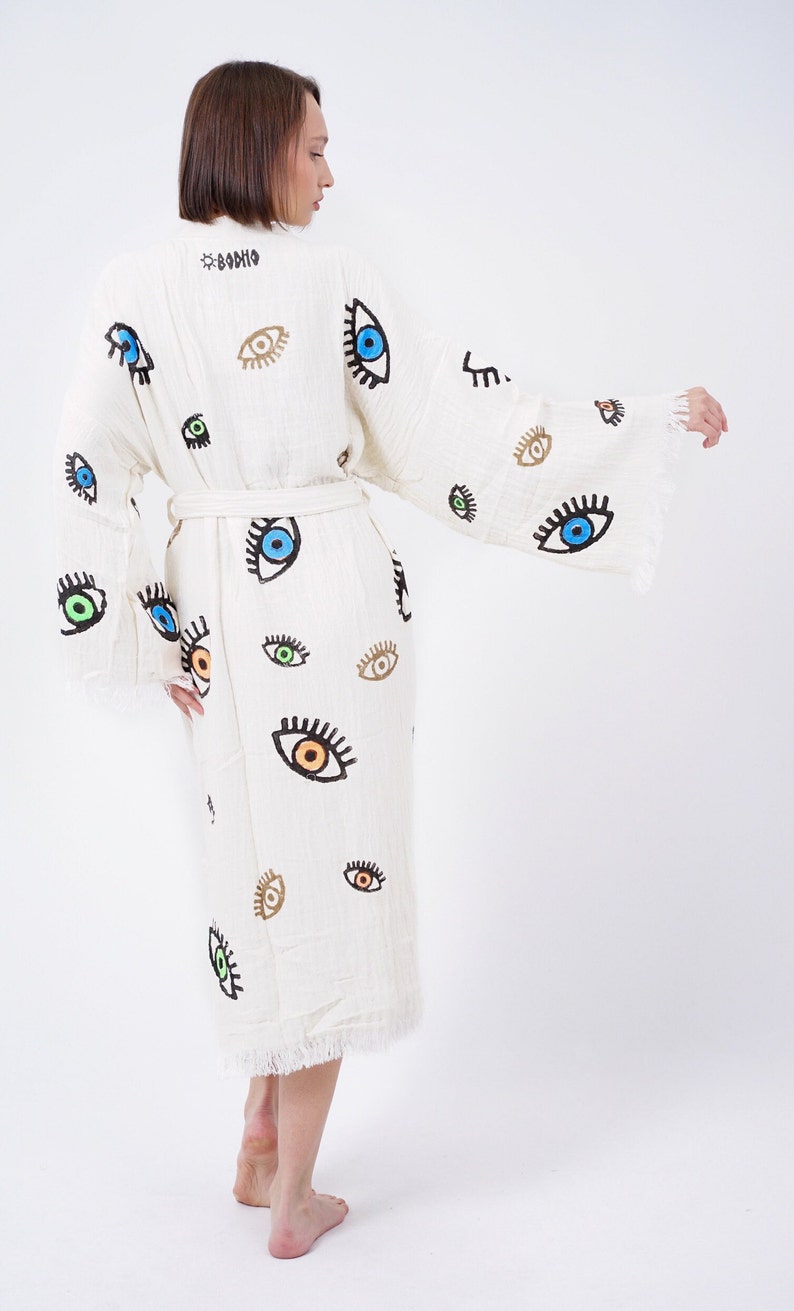 WHITE  EVIL EYE KIMONOS - SEXY SUMMER BEACH DRESS main image 1