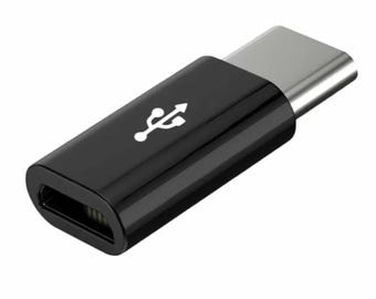 Micro USB to Type C Converter Adapter Black