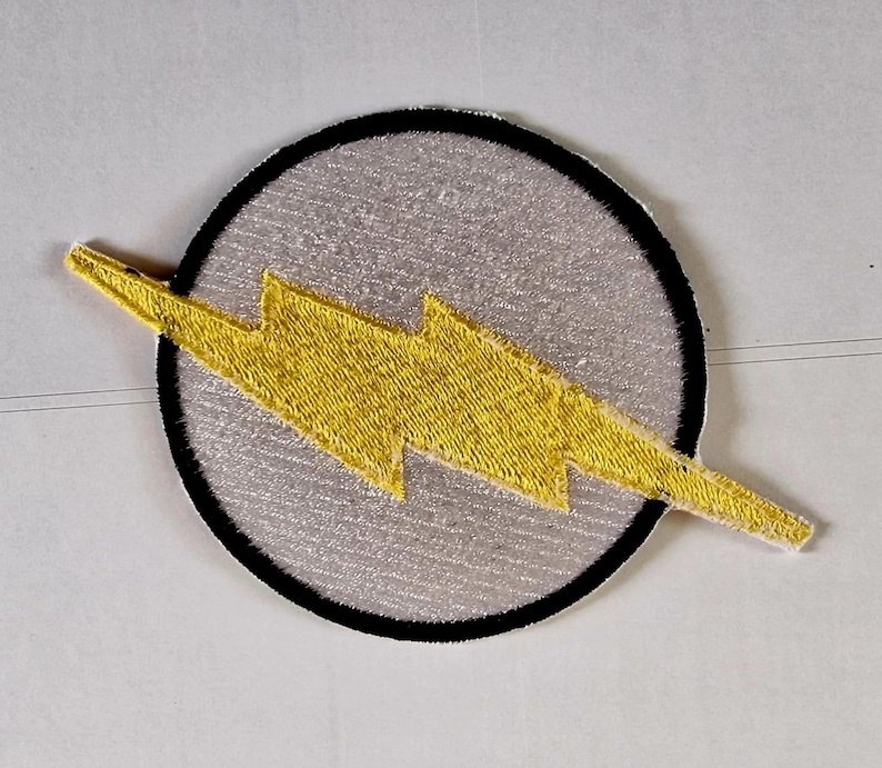 FLASH-BOLT-Lightning -Iron-On/Sew-On Patch logo image 1