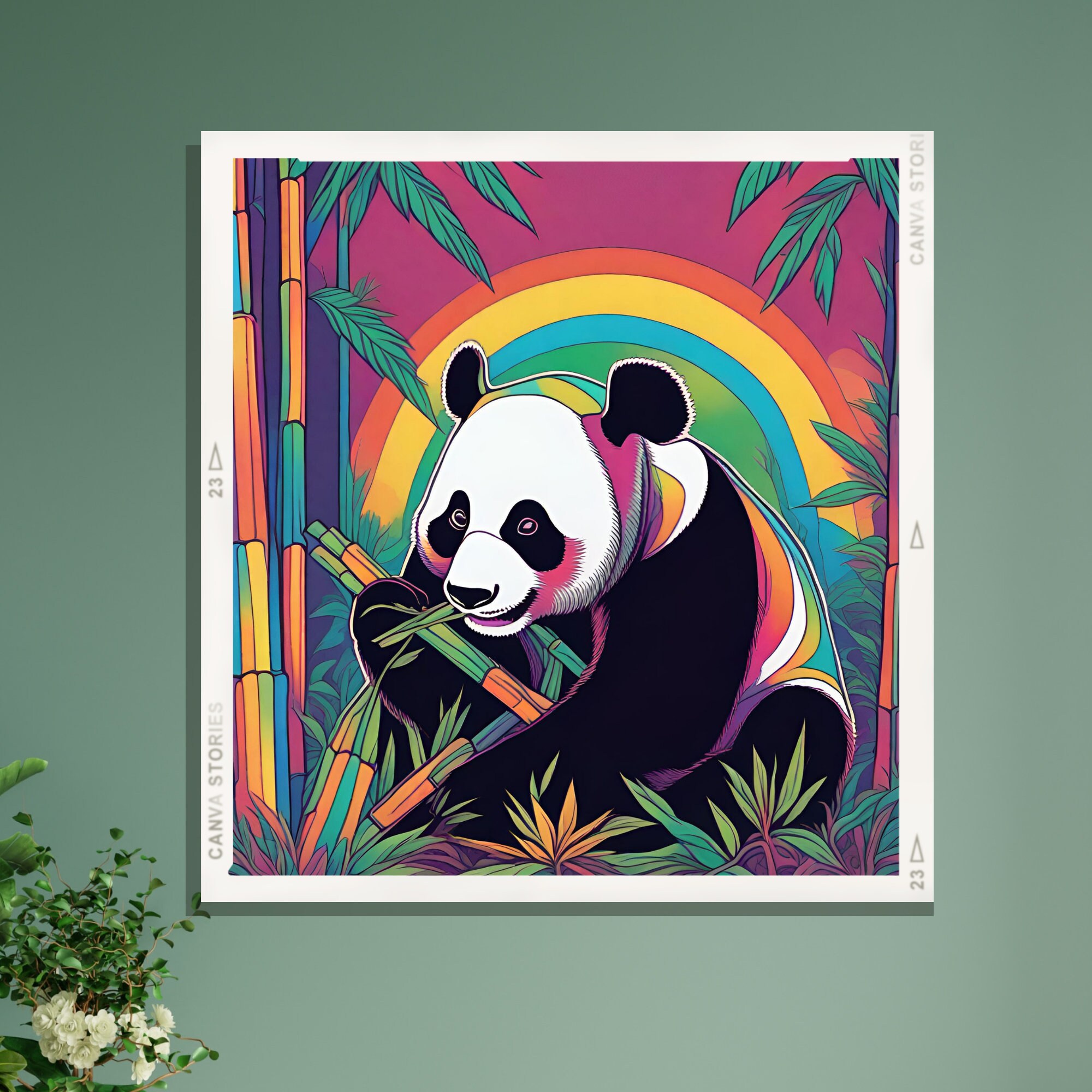DIGITAL PRINT Bamboo Panda Wall Art Digital Art Scenic Print Instant