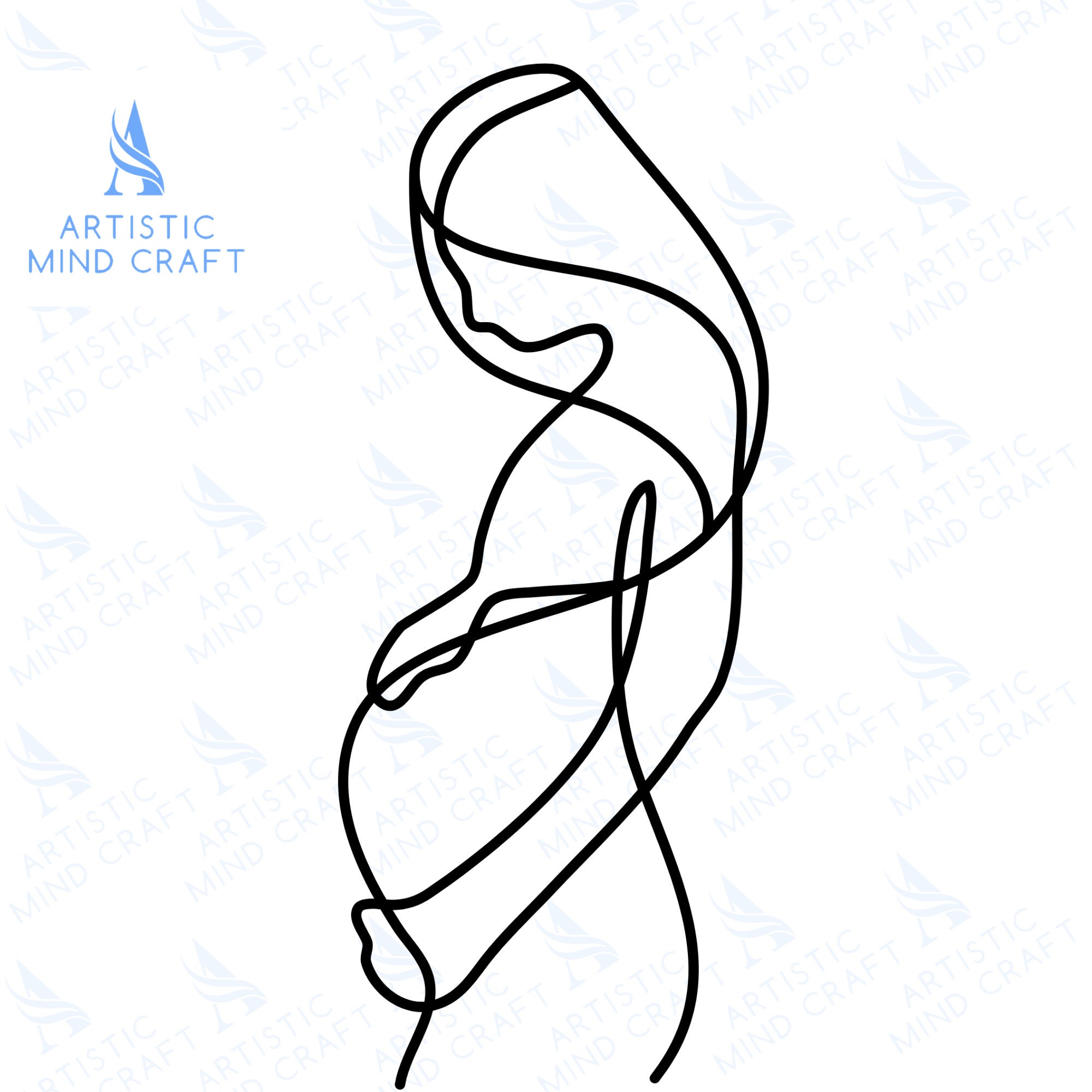 Pregnancy Line Art SVG Set of 3 Pregnant Woman Line Art SVG - Etsy UK