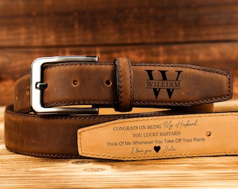 Custom Leather Belt for Dad, Father's Day Gift for Boyfriend, Unique Gift for Husband, Personalized Leather Belt Anniversary, Handmade Belt