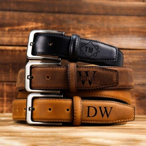 Father&#39;s Day Gift, Personalized Gift, Custom Genuine Leather Belt, Leather Name Belt, Personalise Belt, Gift For Him, Engrave Belt